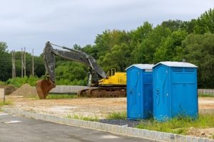 Porta potties near the construction site